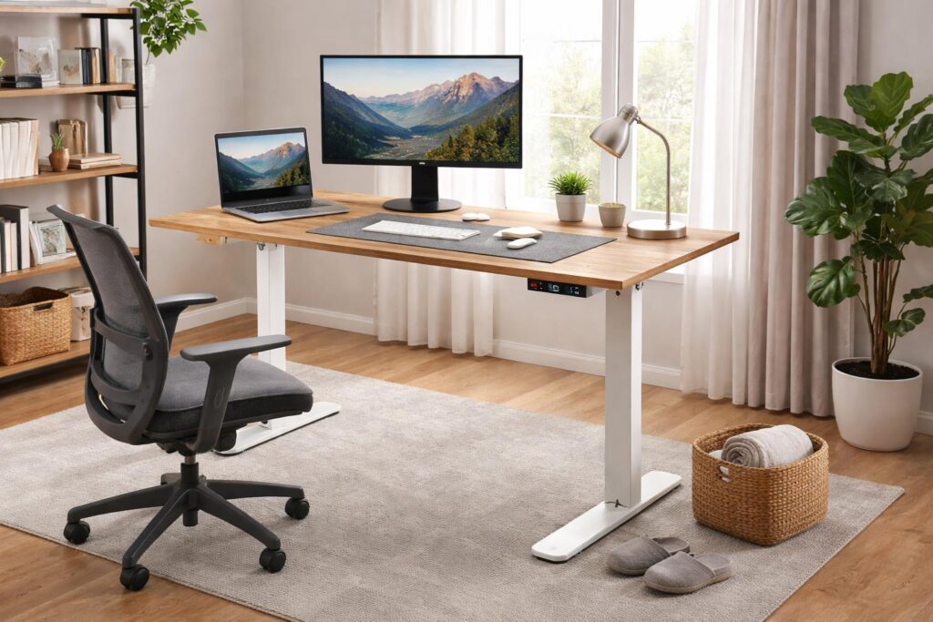 Ahrend verstelbaar bureau in modern kantoor met ergonomische werkplek voor gezond en comfortabel werken